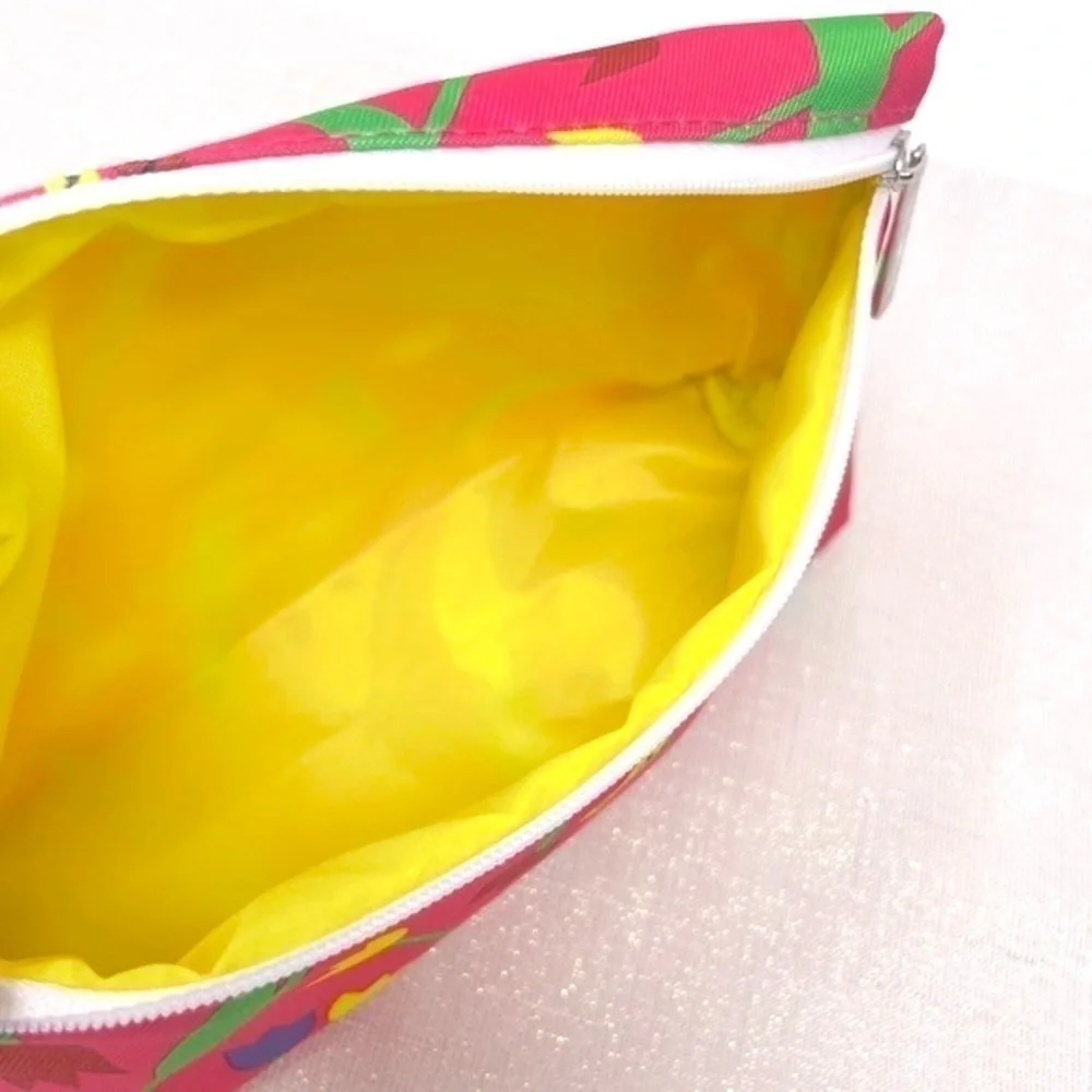 🌺 Donald X Clinique Limited Edition Spring Neon Makeup Cosmetics Pouch